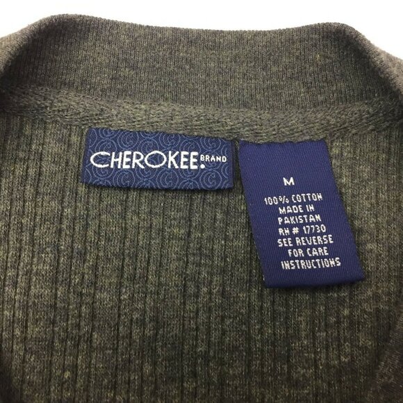 Cherokee Mens Ribbed Olive Green Henley Shirt Casual Short Sleeve Size Medium - Picture 6 of 6